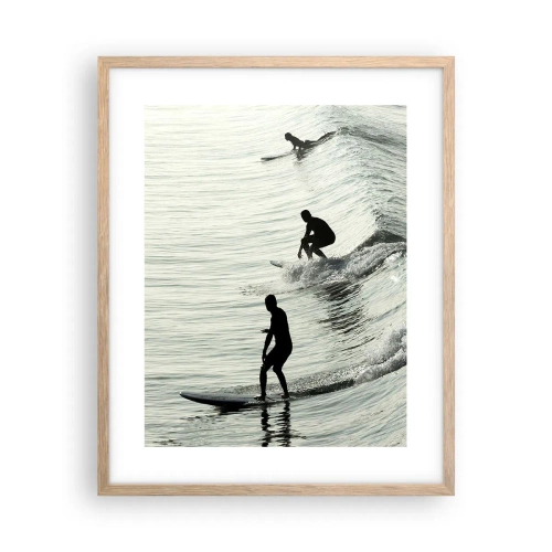 Poster in einem Rahmen aus heller Eiche - Gegen die Welle - 40x50 cm