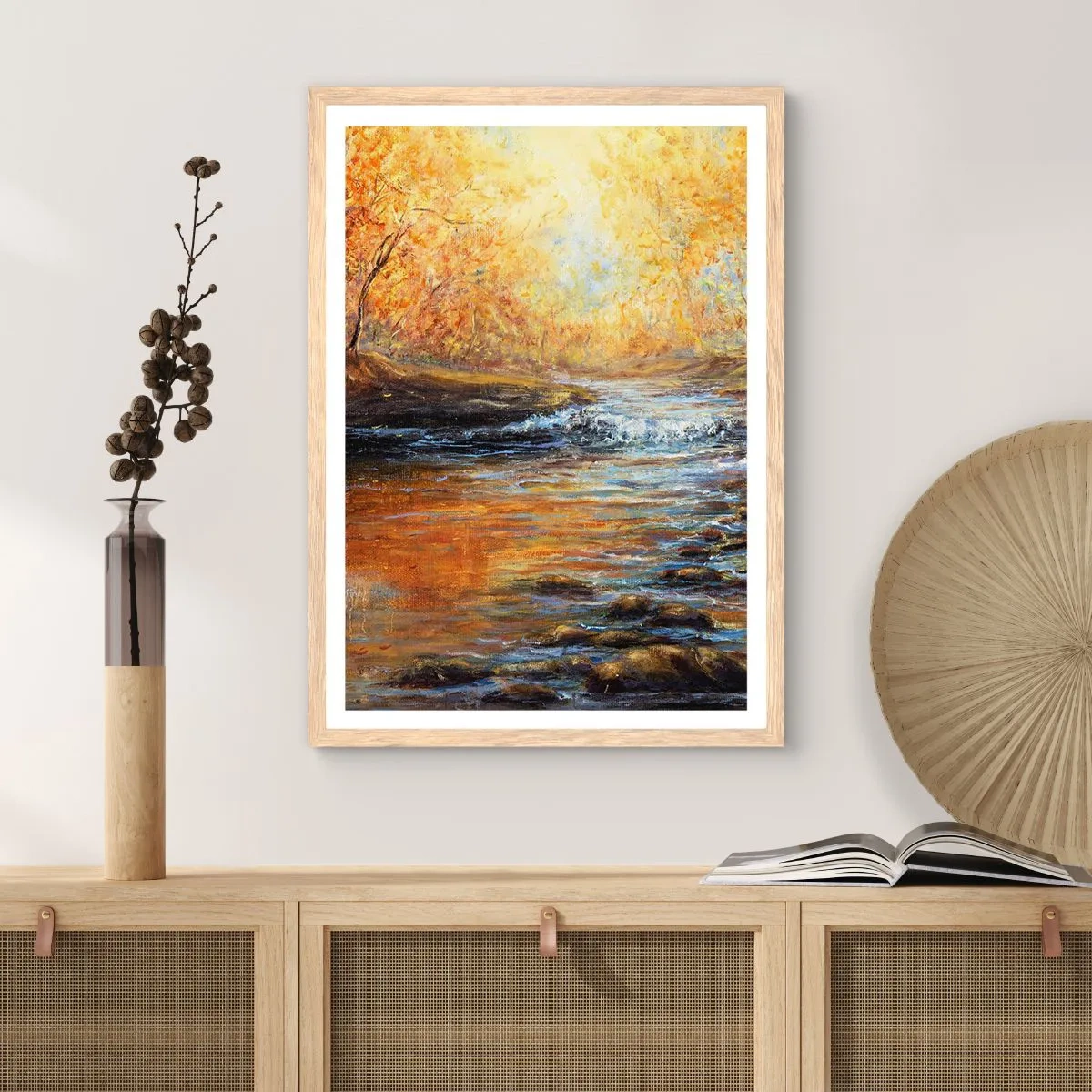 Poster in einem Rahmen aus heller Eiche - Der goldene Strom - 61x91 cm