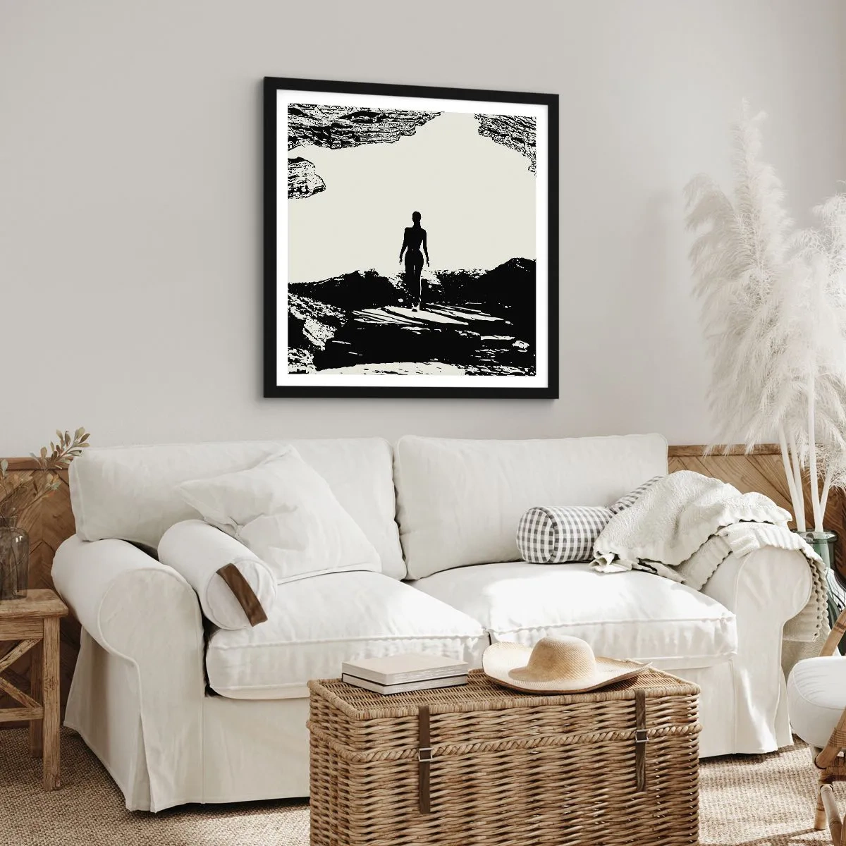 Poster in einem schwarzem Rahmen - Neuer Blick - 30x30 cm