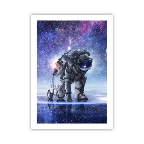 Poster - Astronaut vor dem Hintergrund des Weltraums - 50x70cm - Der Sternenhimmel über mir - Moderne Wanddekoration für Wohnzimmer und Schlafzimmer ARTTOR