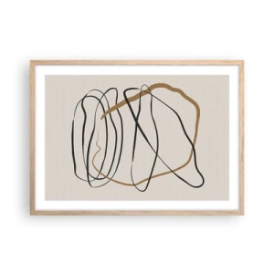 Poster in einem Rahmen aus heller Eiche - Komposition – Looptanz - 70x50 cm