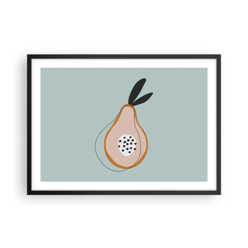 Poster in einem schwarzem Rahmen - Abstrakte Birne auf hellem Hintergrund - 70x50cm - Durchdringe die Natur der Dinge - Moderne Wanddekoration für Wohnzimmer und Schlafzimmer ARTTOR