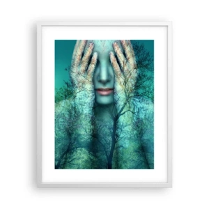 Poster in einem weißen Rahmen - Eingetaucht in Blau - 40x50 cm
