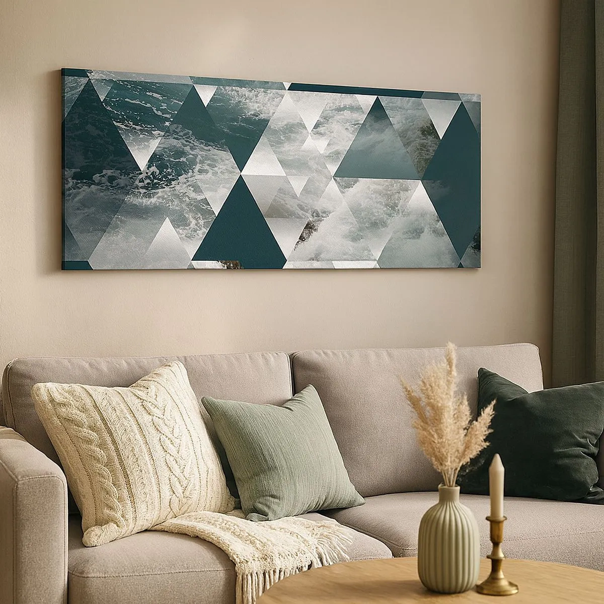 Bild auf Leinwand - Leinwandbild - Kristallperspektive - 100x40 cm