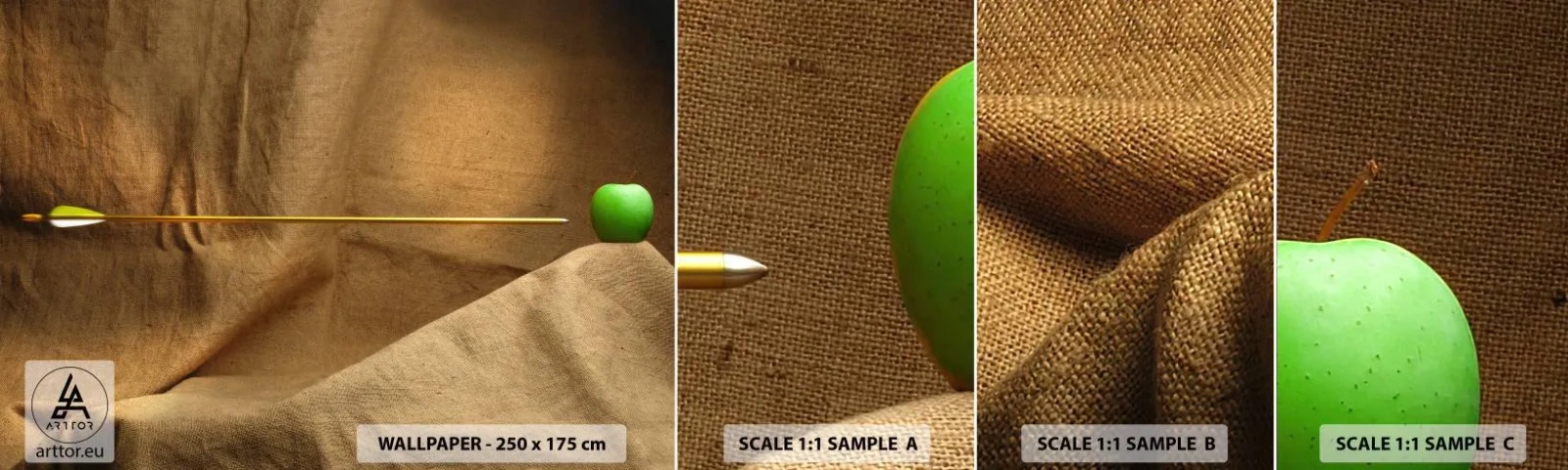 Fototapetenmuster Standard Eco - Beschwöre den Geist von Wilhelm Tell - Grafik, Abstraktion, Bogenschießen-Pfeil - 100x30 cm