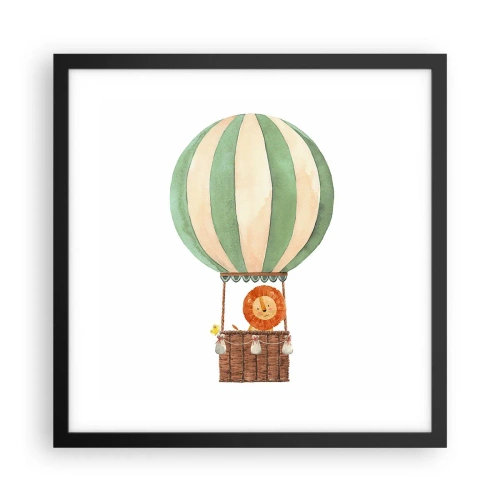 Poster in einem schwarzem Rahmen - Leons Reisen - 40x40 cm