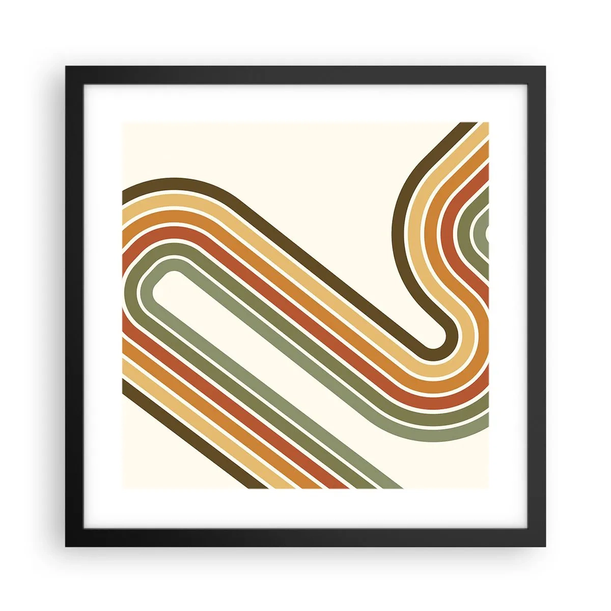 Poster in einem schwarzem Rahmen - Zickzack zum Ziel - 40x40 cm