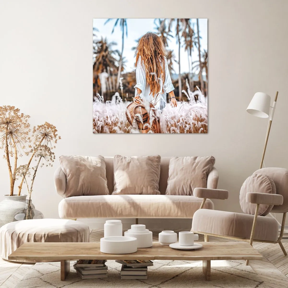 Bild auf Leinwand - Leinwandbild - Geboren aus Grasflaum - 50x50 cm