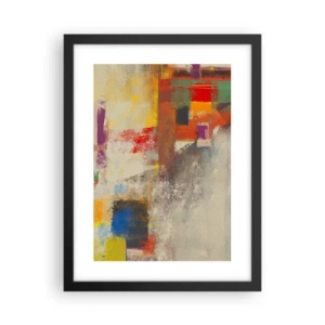Poster in einem schwarzem Rahmen - Geometrie der Farben - 30x40 cm