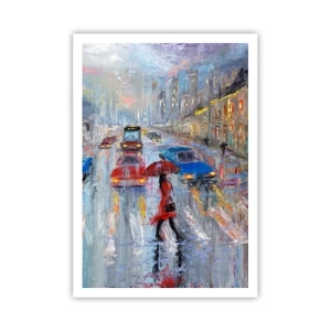Poster - Regnerischer Nachmittag in der Stadt - 70x100 cm