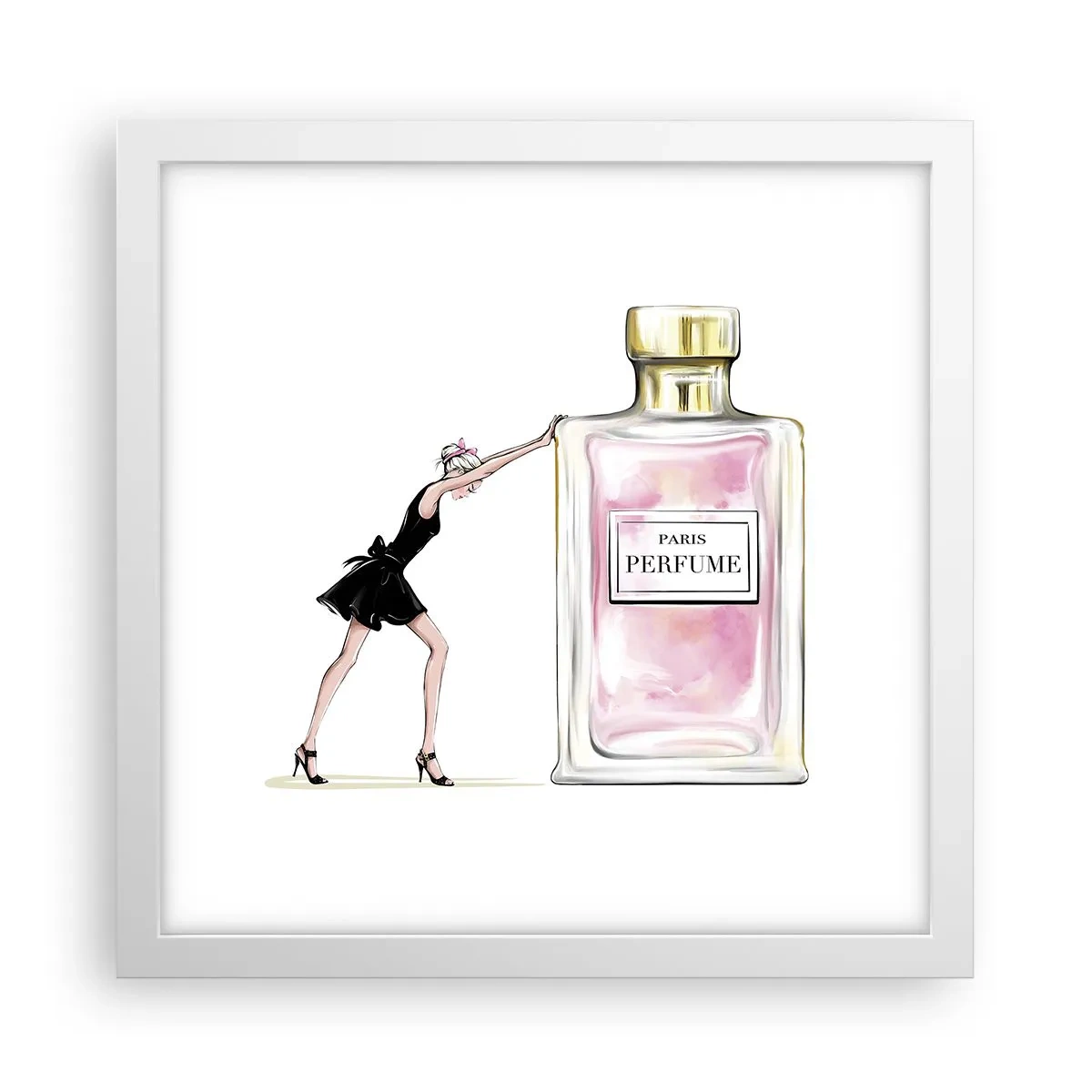 Poster in einem weißen Rahmen - Essenz der Weiblichkeit - 30x30 cm