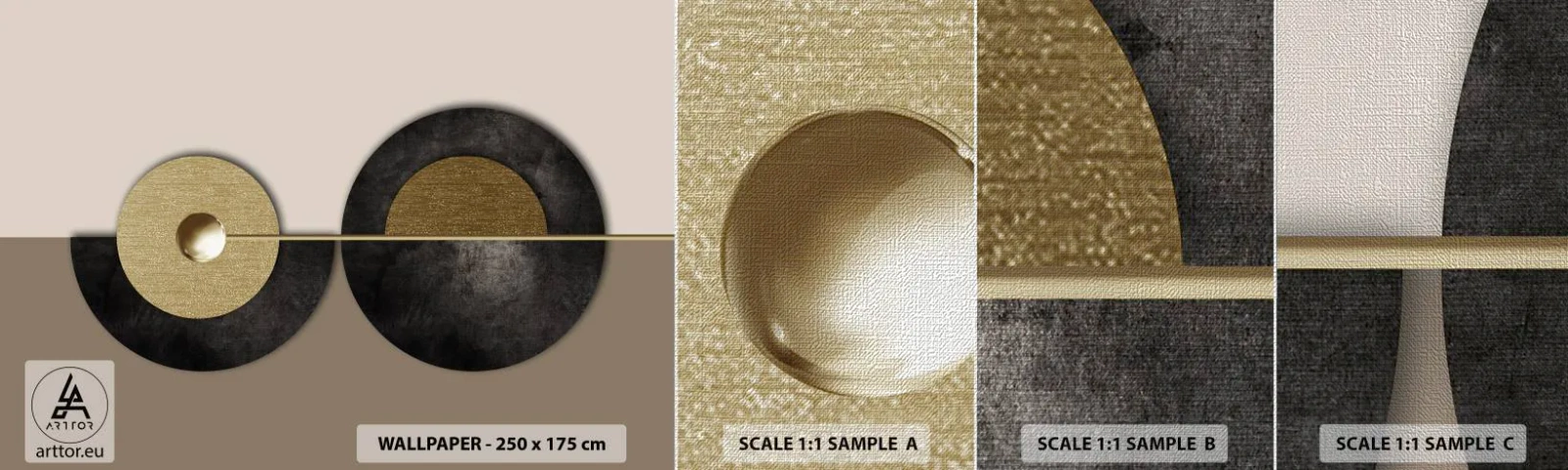 Fototapeten Muster Premium Canvas - Variationen rund um den Kreis - Räder, Abstraktion, Art Deco - 100x30 cm