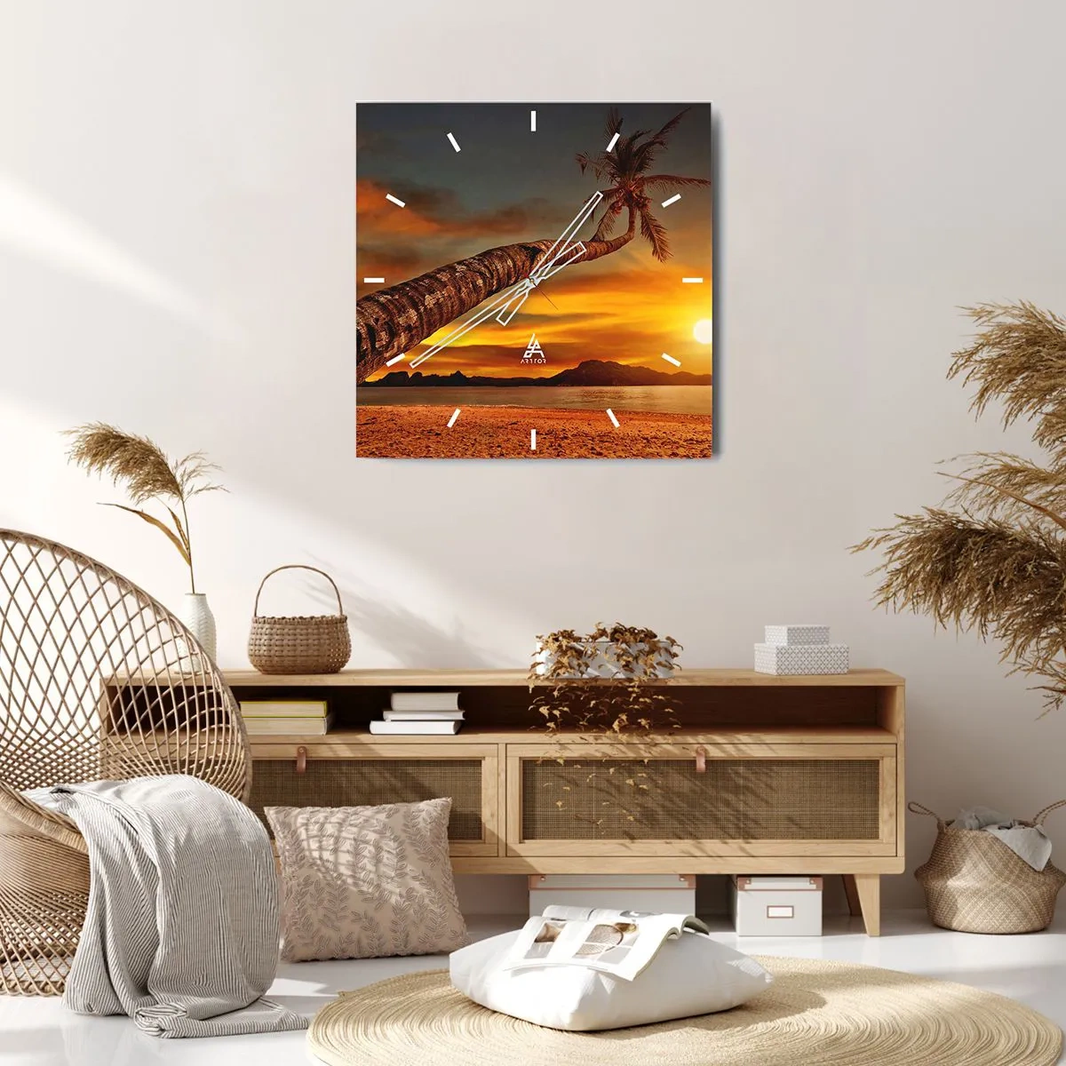 Wanduhr - Glasuhr - Exotischer Urlaub, karibisches Abenteuer - 30x30 cm