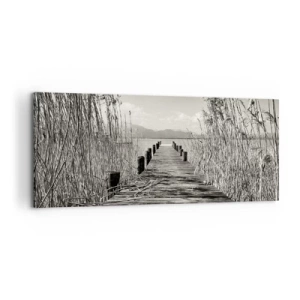 Bild auf Leinwand - Leinwandbild - In der Stille des Grases - 100x40 cm