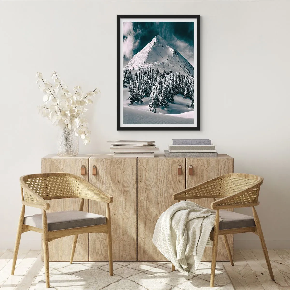 Poster in einem schwarzem Rahmen - Das Land aus Schnee und Eis - 30x40 cm