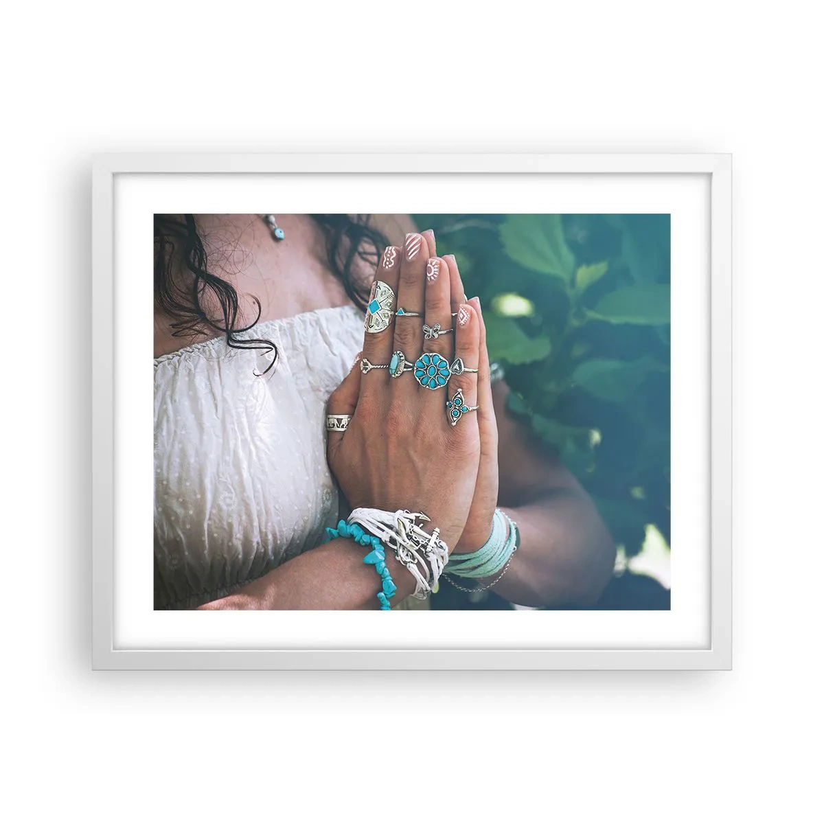 Poster in einem weißen Rahmen - Willkommen im Zentrum des Seins - 50x40 cm