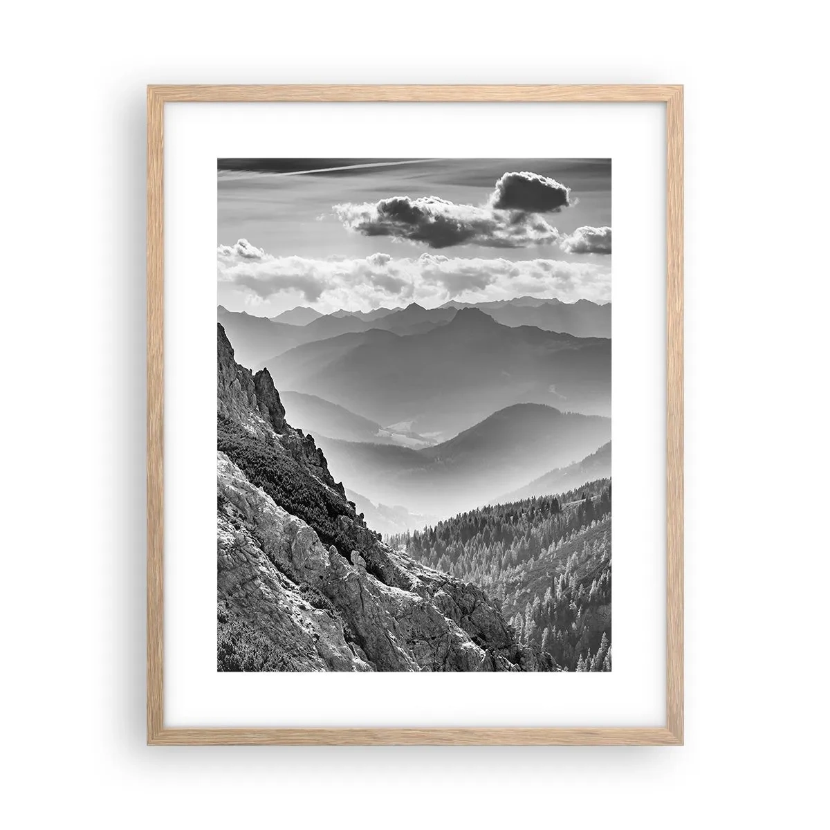 Poster in einem Rahmen aus heller Eiche - Bis zum Horizont - 40x50 cm