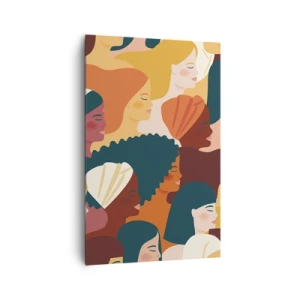 Bild auf Leinwand - Leinwandbild - Farbenfrohe Frauenprofile in verschiedenen Stilen - 80x120cm - Nur Weiblichkeit - Moderne Wanddekoration für Wohnzimmer und Schlafzimmer ARTTOR