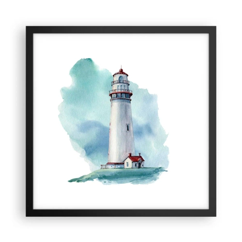 Poster in einem schwarzem Rahmen - Sanfte Schwester vom Blau - 40x40 cm