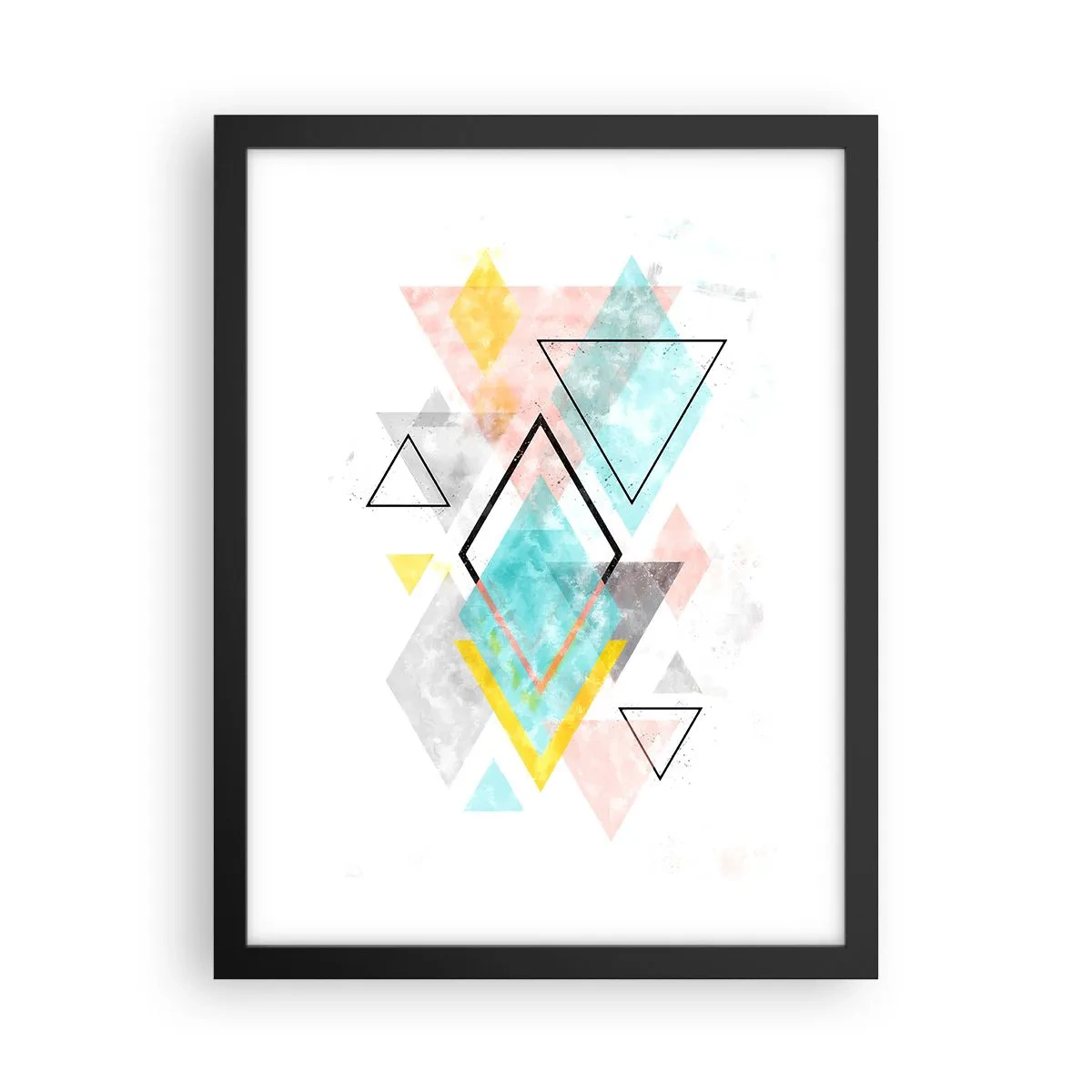 Poster in einem schwarzem Rahmen - Geometrisches Spiel - 30x40 cm