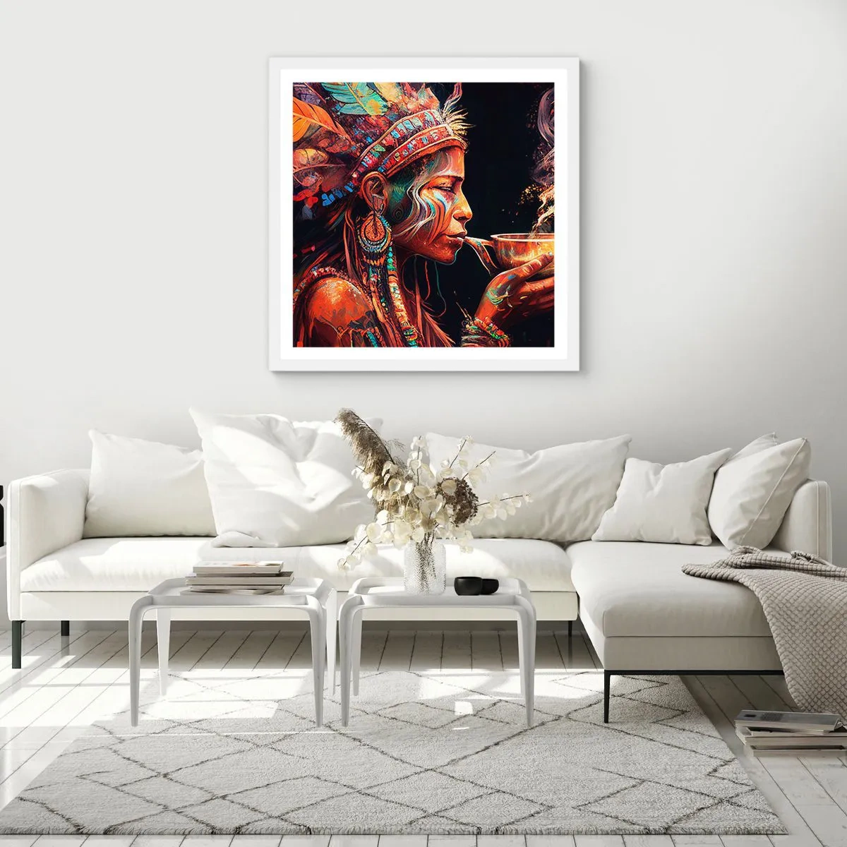 Poster in einem weißen Rahmen - Magisches Ritual - 40x40 cm