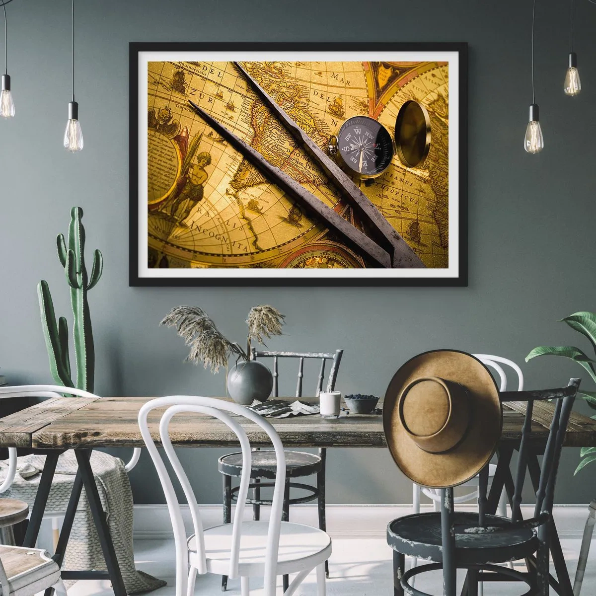 Poster in einem schwarzem Rahmen - Wo sind diese Schätze? - 40x30 cm