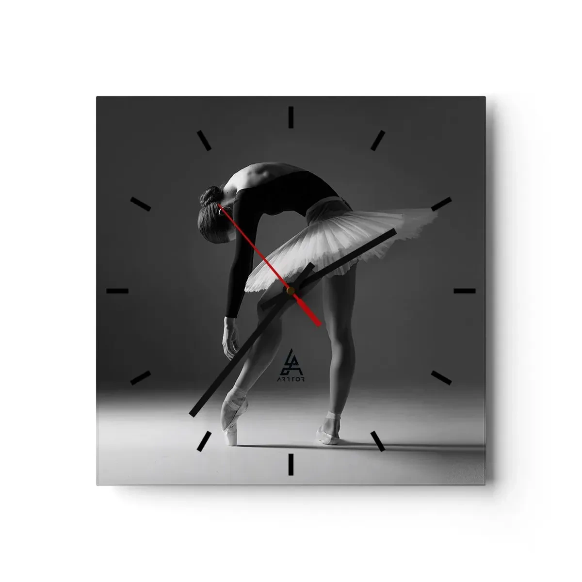 Wanduhr - Glasuhr - Bella Ballerina - 40x40 cm
