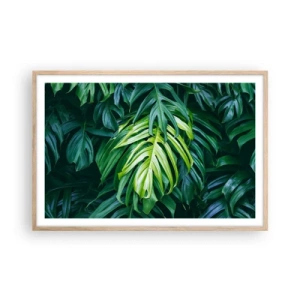 Poster in einem Rahmen aus heller Eiche - Tauchen Sie ein in die Frische - 91x61 cm