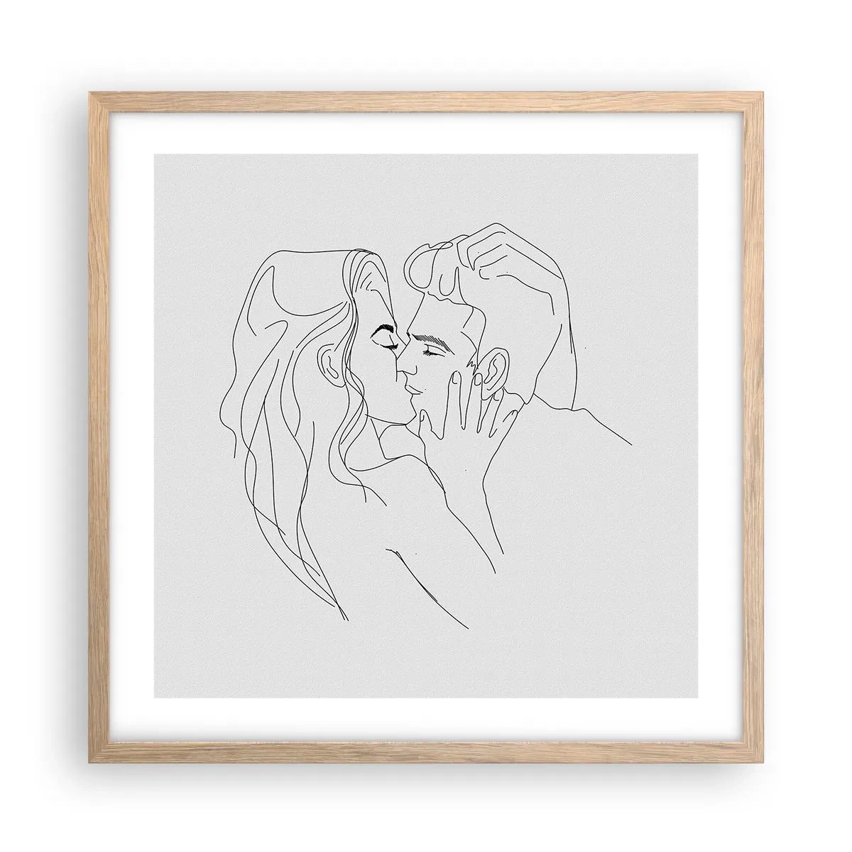 Poster in einem Rahmen aus heller Eiche - Dieselbe Linie - 50x50 cm