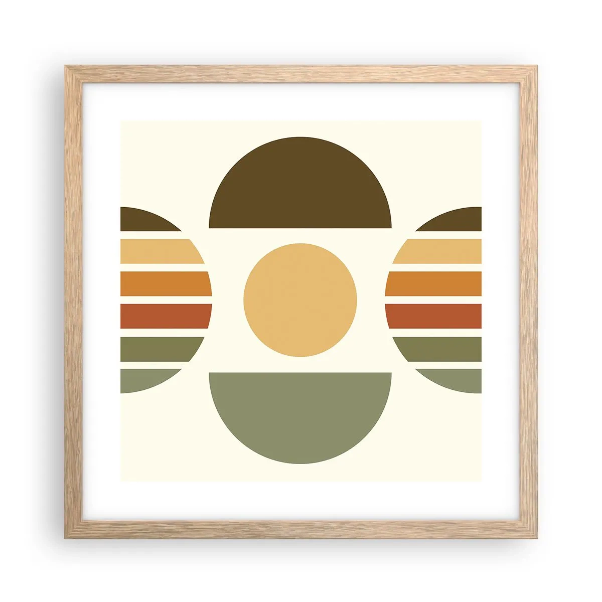Poster in einem Rahmen aus heller Eiche - In Erdtönen - 40x40 cm