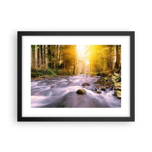 Poster in einem schwarzem Rahmen - Malachit im Silber- und Goldrahmen - 40x30 cm