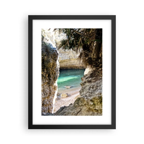 Poster in einem schwarzem Rahmen - Türkisfarbene Bucht - 30x40 cm