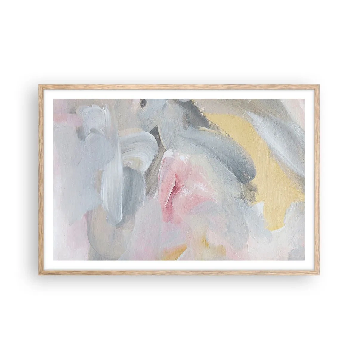 Poster in einem Rahmen aus heller Eiche - In einer Pastellwelt - 91x61 cm