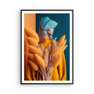 Poster in einem schwarzem Rahmen - Flauschiges Porträt - 70x100 cm