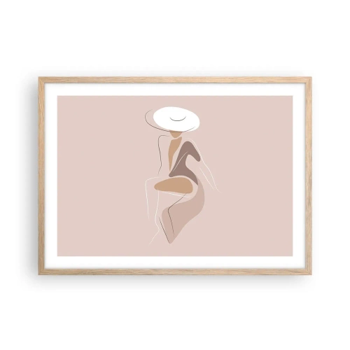 Poster in einem Rahmen aus heller Eiche - Eine Dame sein - 70x50 cm