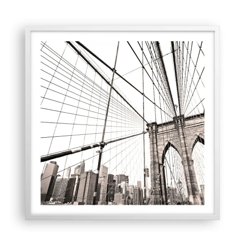 Poster in einem weißen Rahmen - New Yorker Kathedrale - 60x60 cm