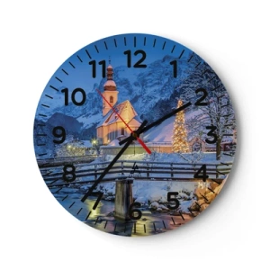 Wanduhr - Glasuhr - Weihnachtsgeist - 40x40 cm