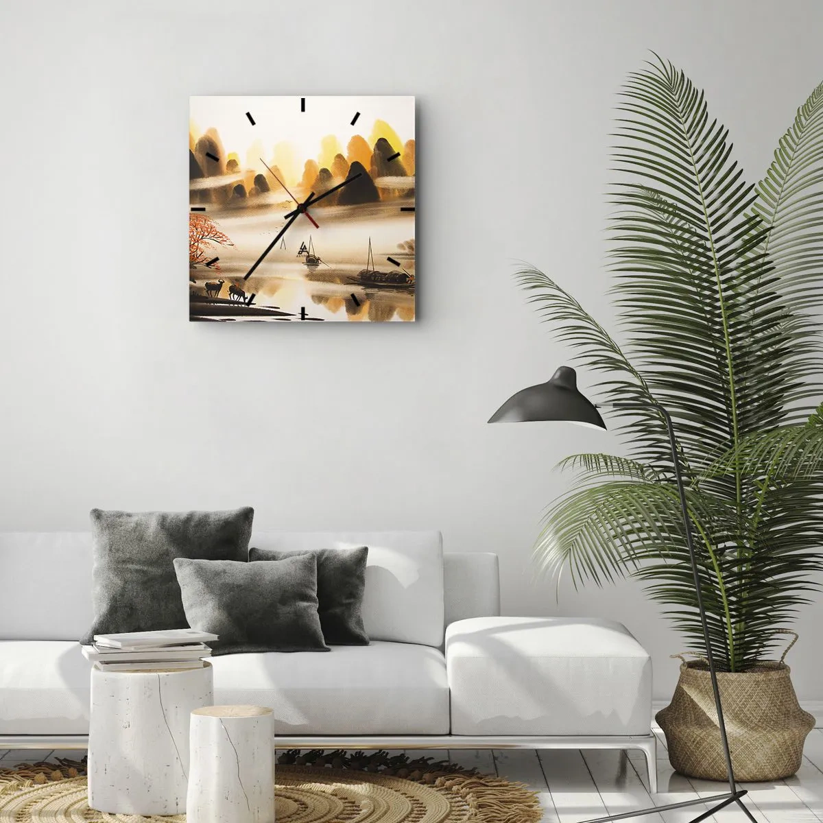 Wanduhr - Glasuhr - Weiter als im Fernosten - 40x40 cm