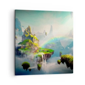 Bild auf Leinwand - Leinwandbild - Mitten am Himmel - glückliche Inseln - 50x50 cm