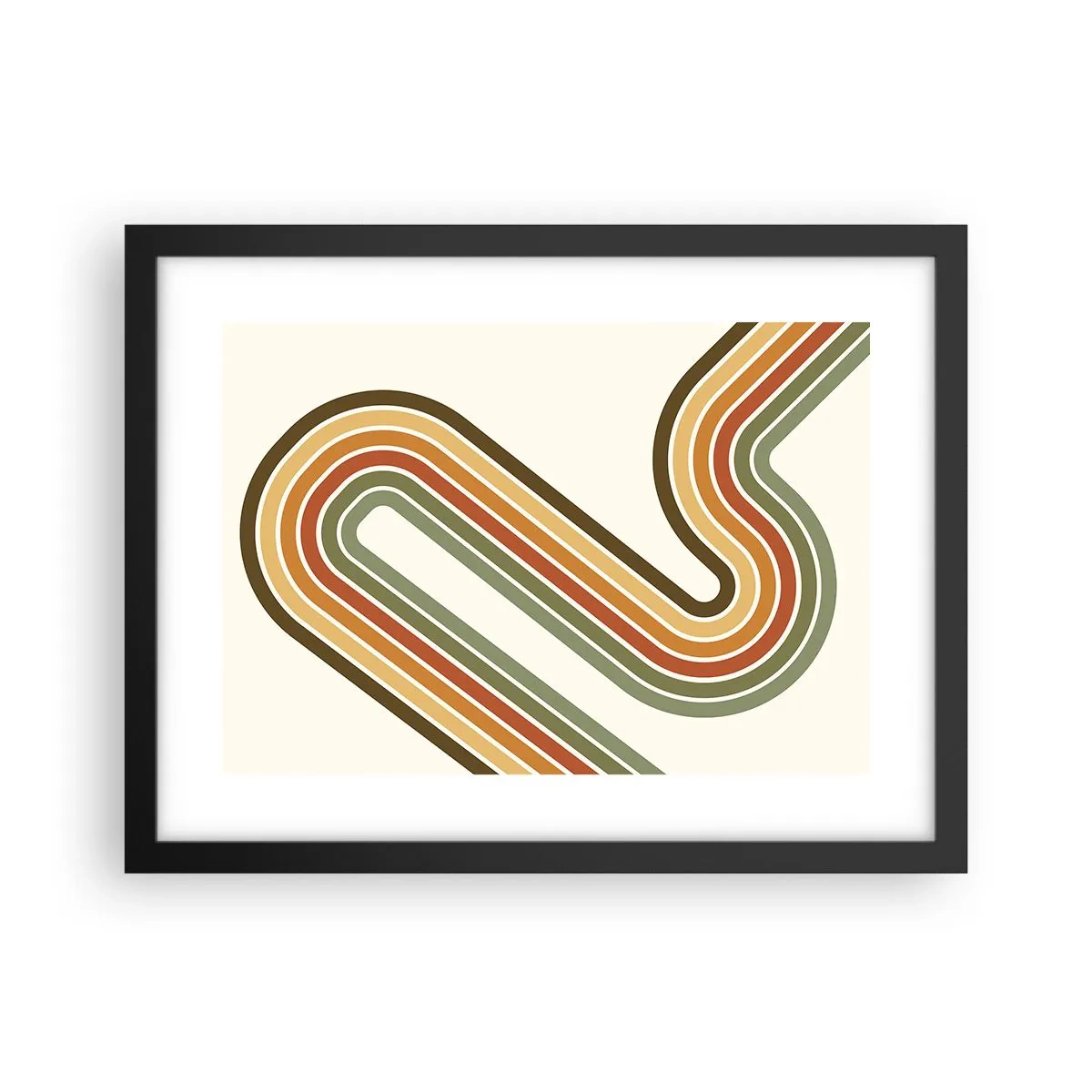 Poster in einem schwarzem Rahmen - Zickzack zum Ziel - 40x30 cm