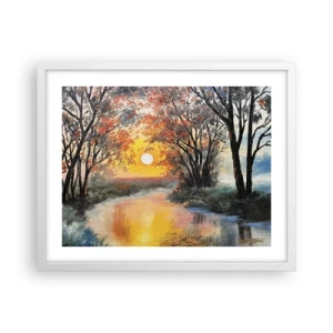 Poster in einem weißen Rahmen - Herbststimmung - 50x40 cm