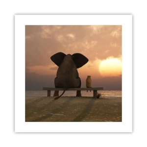 Poster - Es tut gut zusammen zu schweigen - 40x40 cm