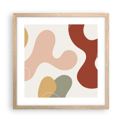 Poster in einem Rahmen aus heller Eiche - Kringel oder Schnörkel? - 40x40 cm