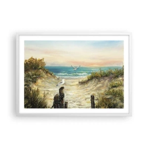 Poster in einem weißen Rahmen - Windlose Abgeschiedenheit - 70x50 cm