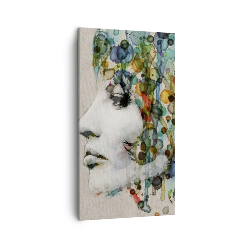 Bild auf Leinwand - Leinwandbild - Sie tauchte aus dem Grau auf - 45x80 cm
