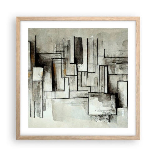 Poster in einem Rahmen aus heller Eiche - Kraft der Einfachheit - 50x50 cm