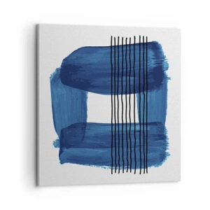 Bild auf Leinwand - Leinwandbild - Blaue und schwarze Komposition - 50x50 cm
