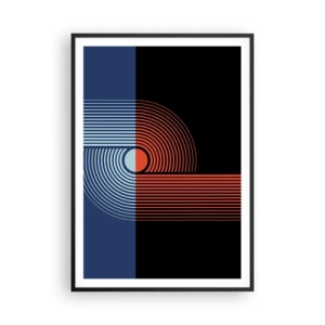 Poster in einem schwarzem Rahmen - In einer geometrischen Umarmung - 70x100 cm