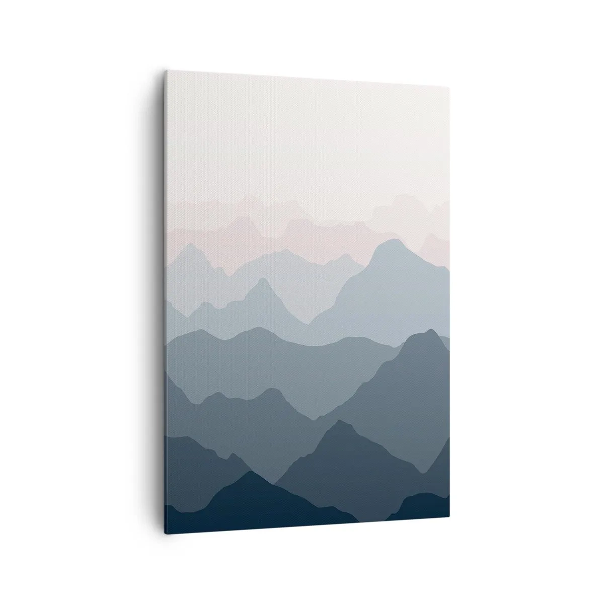 Bild auf Leinwand - Leinwandbild - Dezente Bergschichten in Grau- und Blautönen - 70x100cm - Wellen der Berge - Moderne Wanddekoration für Wohnzimmer und Schlafzimmer ARTTOR