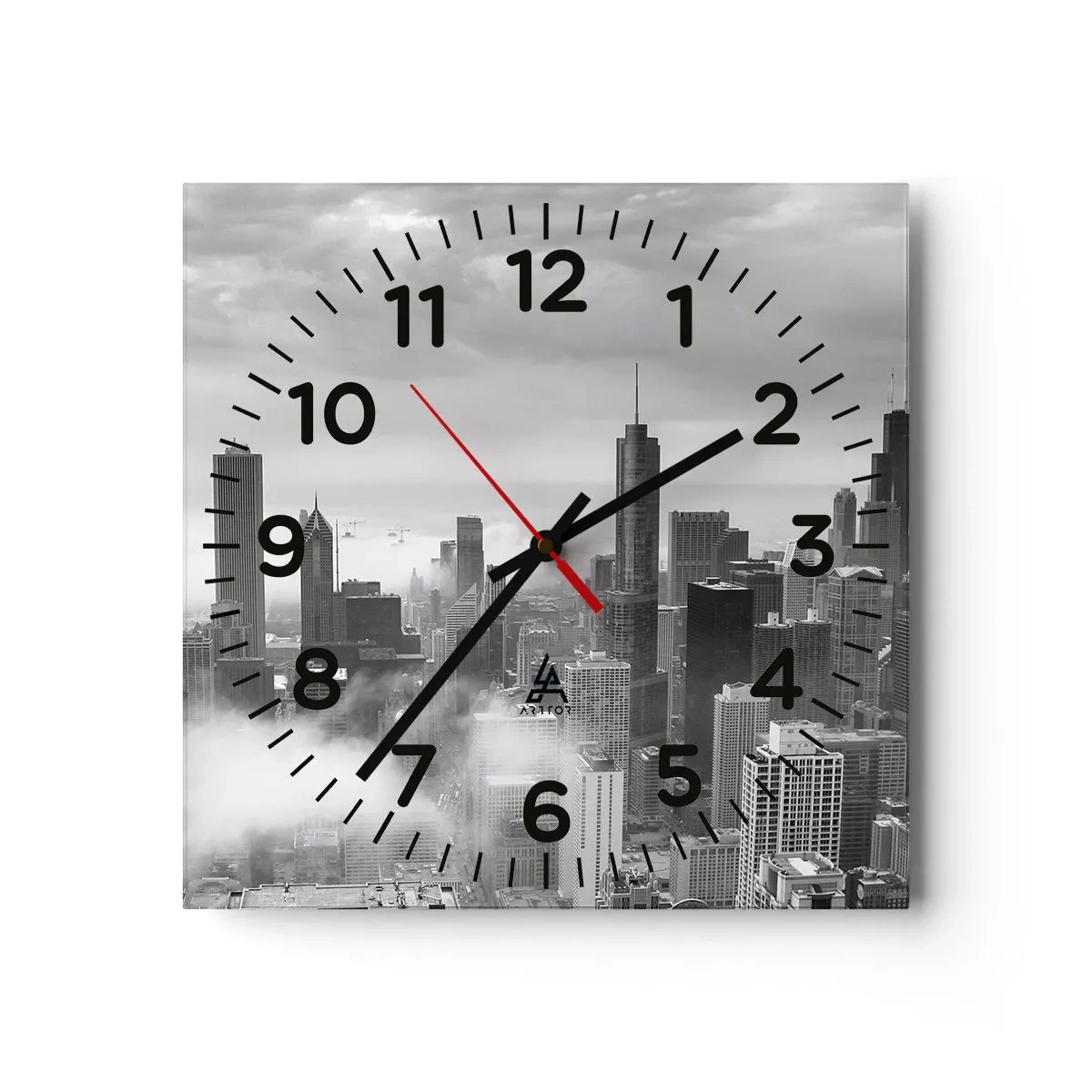 Wanduhr - Glasuhr - Amerikanische Landschaft - 30x30 cm